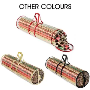 Wrapping Paper Storage Organizer Bag, 1 Count Wrapping Paper Storage Bag with Handles & Zipper Top, Gift Wrapping Supplies Organizer