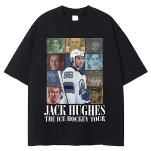 Jack Hughes Ice Hockey Tour T-Shirt, New Jersey Devils 86 Fan Merch, Vintage Style Hockey Tee, Gift for Sports Fans