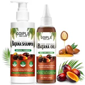 Natural Batana Oil & Shampoo Set for Hair Growth - 100% Pure Organic Batana Oil from Honduras for Hair Strengthening and Thickening, Raw Batana Treatment for Dry Damaged Hair, Healthier Scalp (2 Piece Set)