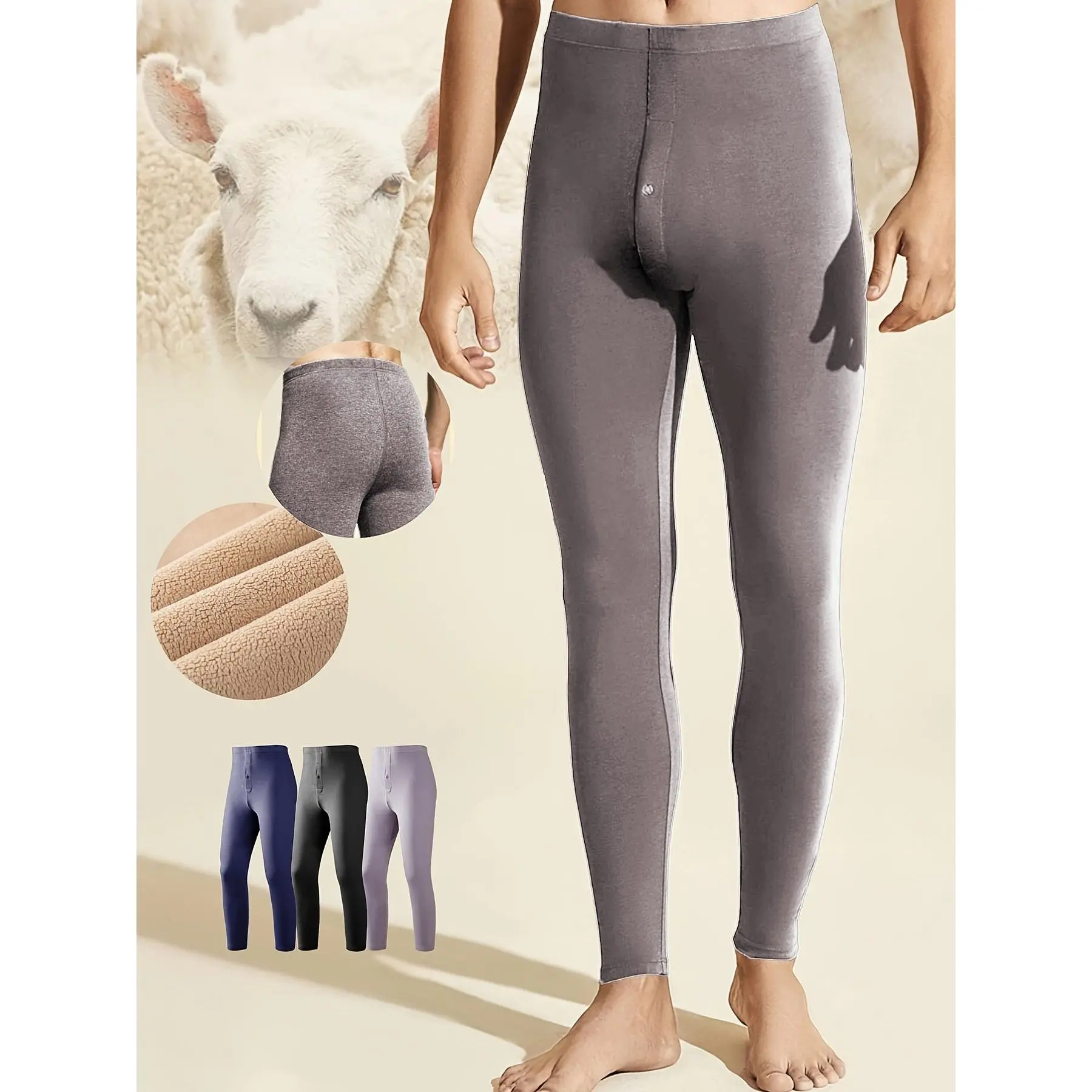 Mens Thermal Long John Leggings Base Layer Bottoms Warm Winter Underwear