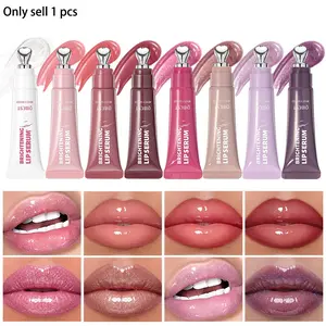 Tinted Lip Milk Serum & Plumping Lip Gloss | Brightening Lip Tint with Vitamin E, Moisturizing Massage Applicator for Quick Even Lip Application