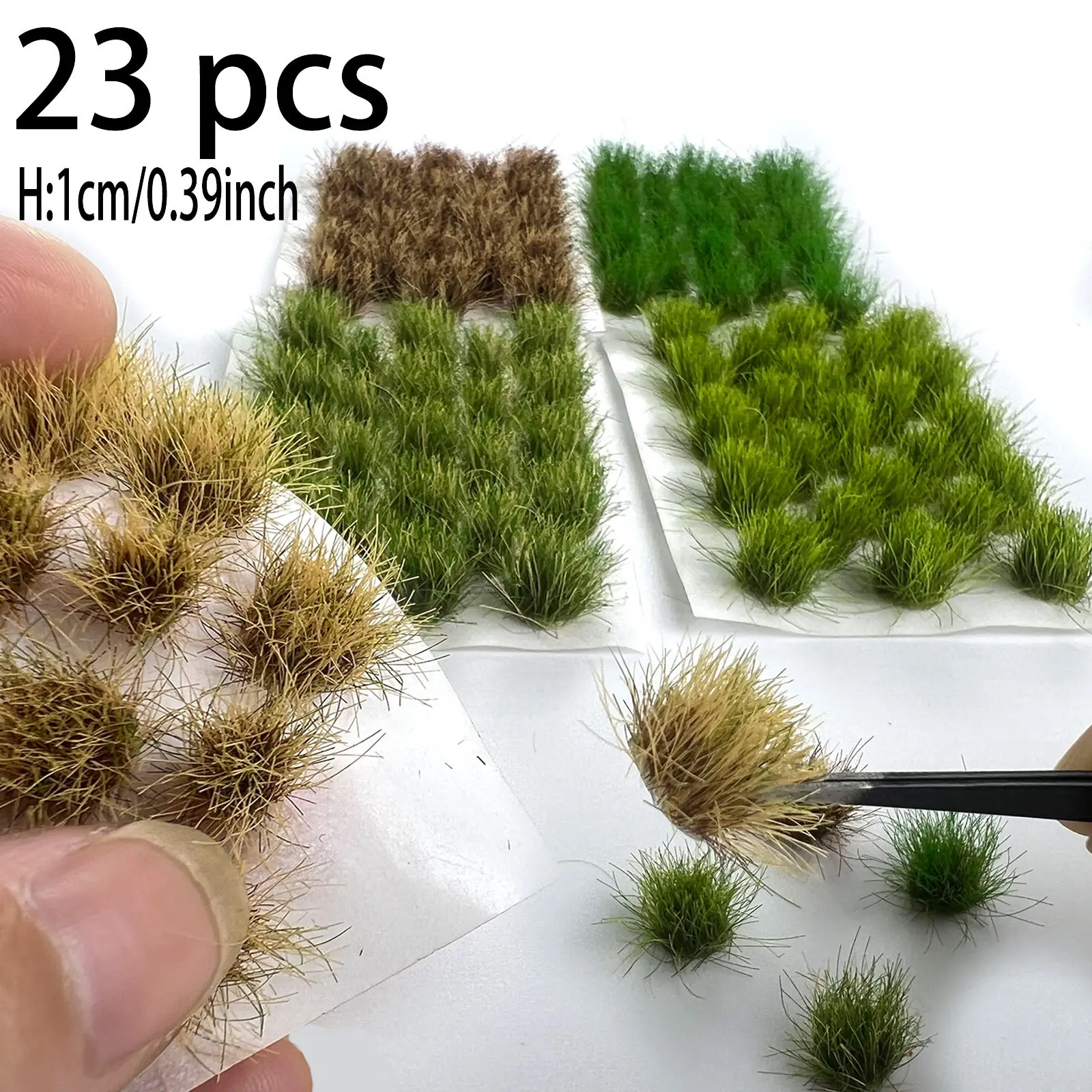 23 Season Grass Cluster Models Military Sand Table Building Miniature Scene Simulation Mimics Natural Grass Decorative Lawn Vegetation DIY Handmade Materials, Two Sizes, Miniature Landscapes