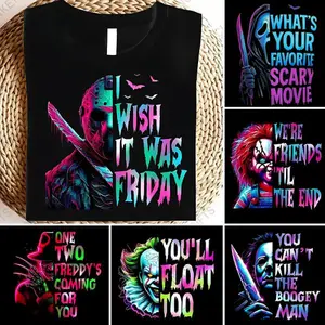 Horror Characters Movies, Scary Serial KiIIers, The Monster, The Clown, Halloween T-Shirt, Horor Graphic Tee For Men, Unisex Shirt, Fit Everyday Menswear Check, Everyday Womenswear Check - LORA ATCHER