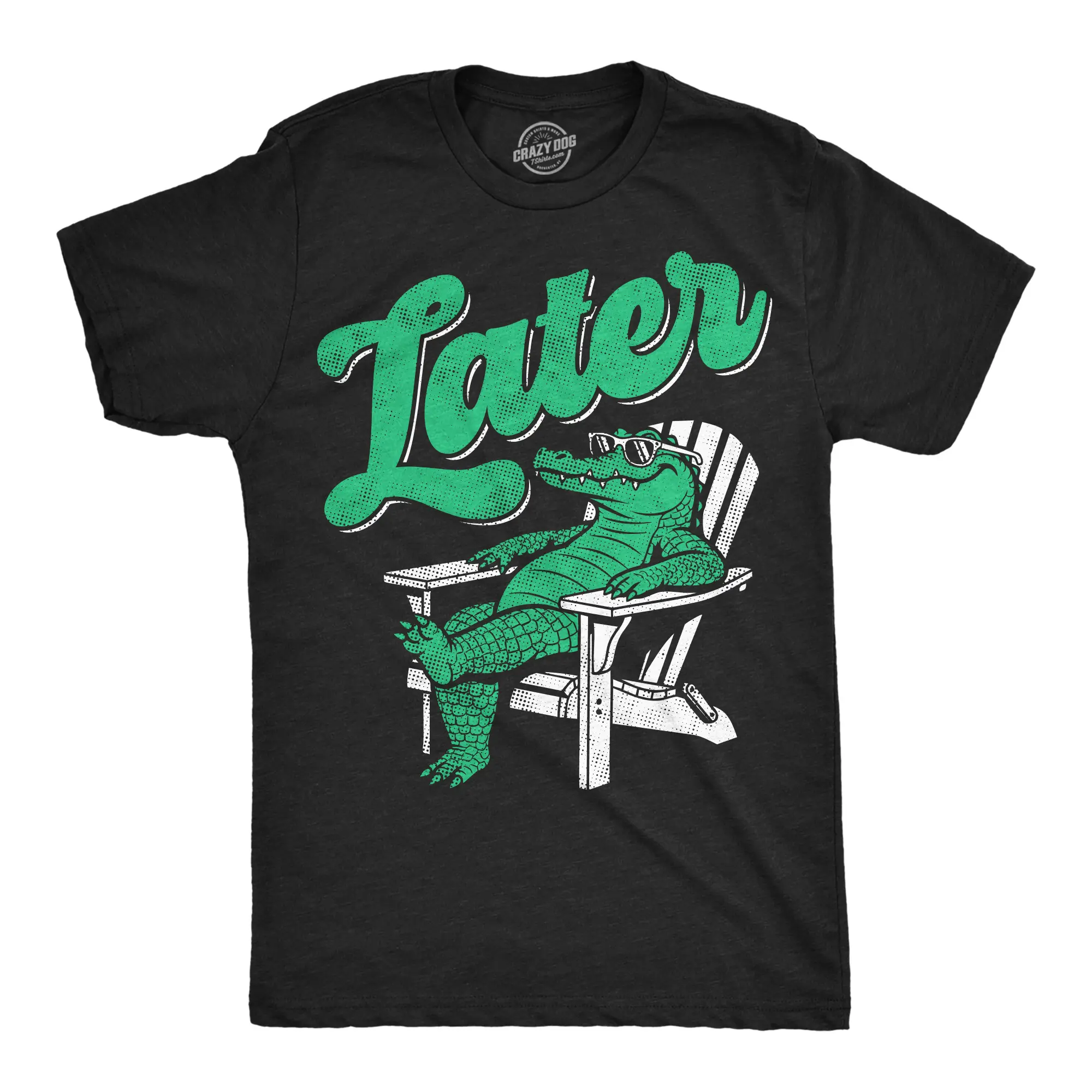 Mens Funny T Shirts Later Gator Sarcastic Alligator Graphic Novelty Tee for Men Mens Funny T Shirts Cool Vintage Fashion T-Shirt Gift Classic Menswear Funny Animal Short Sleeve Novelty Tees for Guys Black -