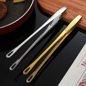 2 Pcs 10.8 Inches Kitchen Tongs Korean BBQ Tweezers for Cooking Stainless Steel Kitchen Tweezers Grill Food Cooking Clamp Tool for Salad, Fish, Steak, Barbecue, Buffet, Meat Barbecue Utensils