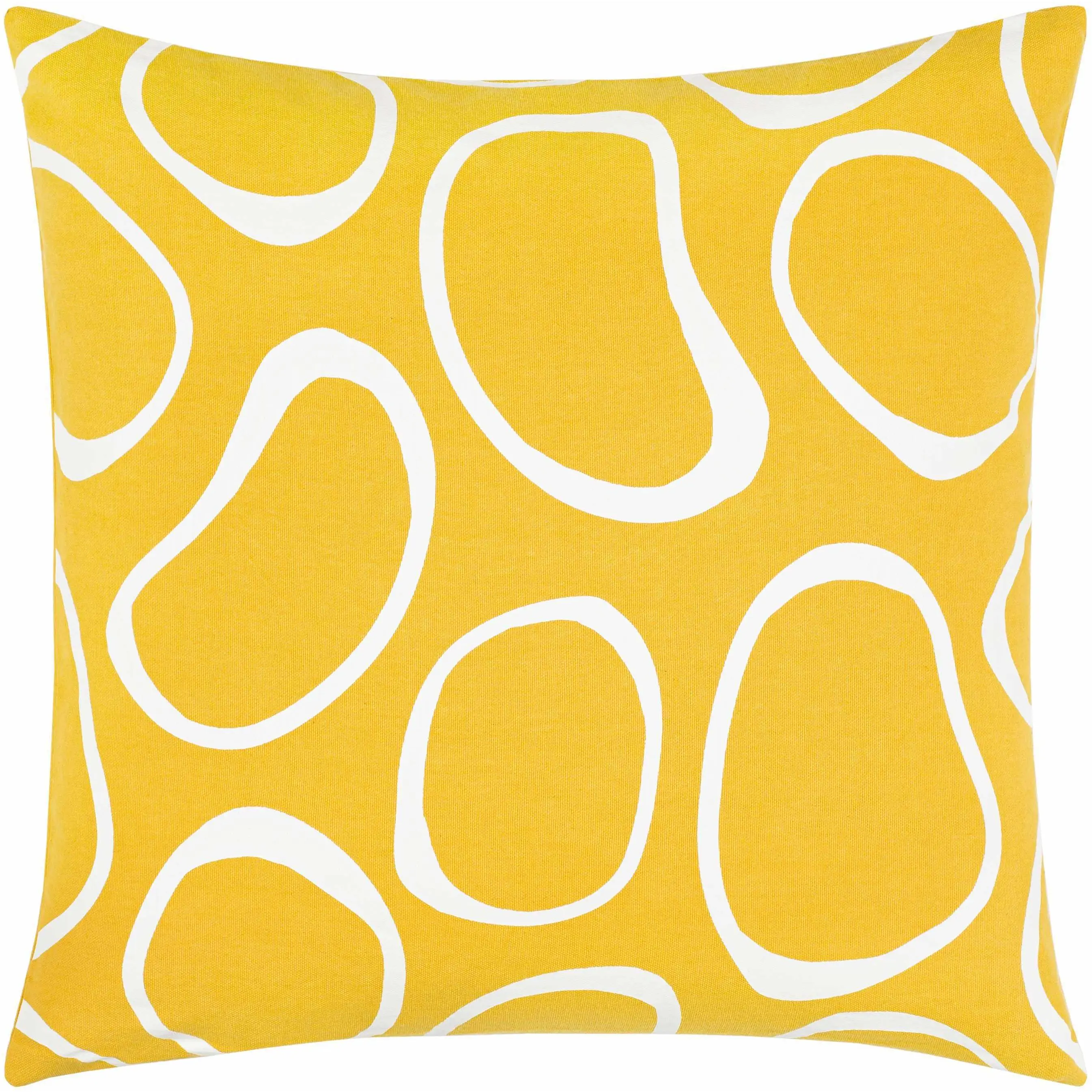 Guyong Abstract Yellow Pebbles Accent Pillow, Home Decorative Cushion - Clearance Sale