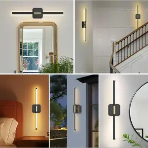 Rechargeable LED Wall Light with Remote Control, Adjustable Color Temperature, 360 Degree Rotation, Gold Wireless Lamp, Decorative Wall Light for Living Room Bedroom Hallway