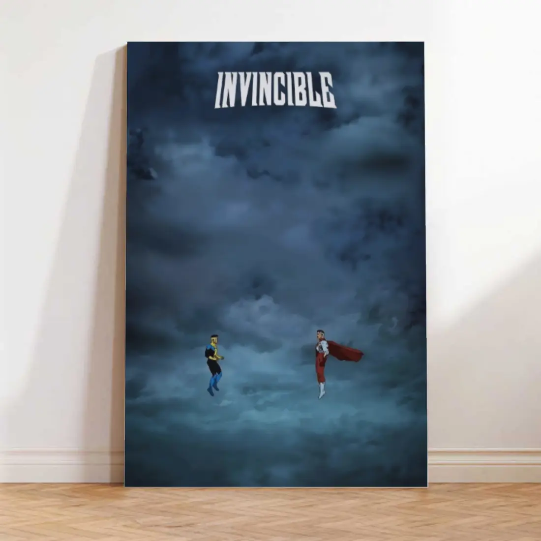 Invincible Hero Contemporary Abstract Superhero Canvas Wall Art Print - Unframed, Vibrant, Creative Design Home Decor Decoration, Home Accessory for Men's Room Decor, Bedroom Display, Man Cave Decor