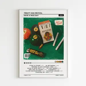 Treaty Oak Revival - Have A Nice Day Album Poster No Frame / Album Cover Poster / Music Gift / Music Wall Decor / Album Art(Note: Frame shown for display only)
