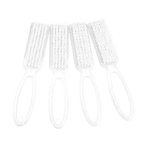 VOCOSTE 4 Pcs Fingernail Cleaner Nail Brush, Manicure Cleaning Tools with Plastic Handle, Pedicure Brushes