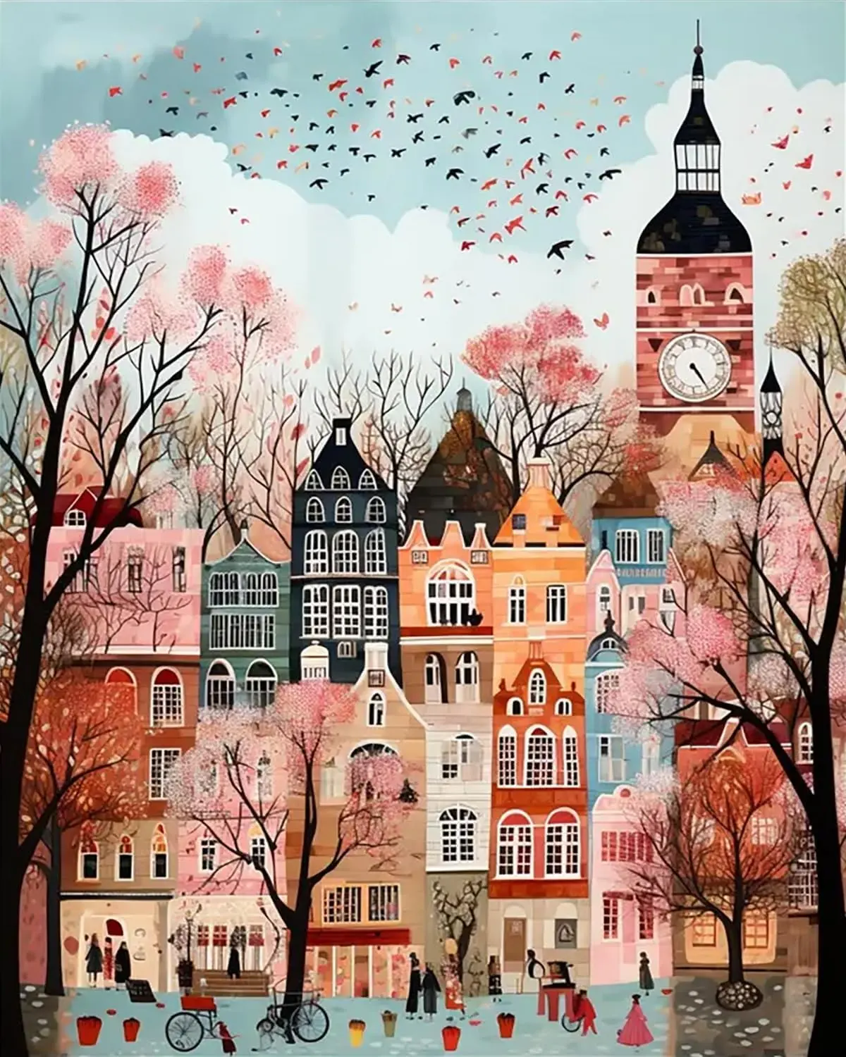 Paint by Numbers for Adults Beginner, London Paint by Number Kits on Canvas Without Framed, Easy Acrylic Painting Home Wall Decor 16x20inch