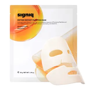 [Signiq Official] Peptide Instant Plumping Embossed Hydrogel Face Mask - Lifting, Firming, PDRN, Skin Elasticity Boost - Korean Skincare Beauty Products, 34g x 3ea