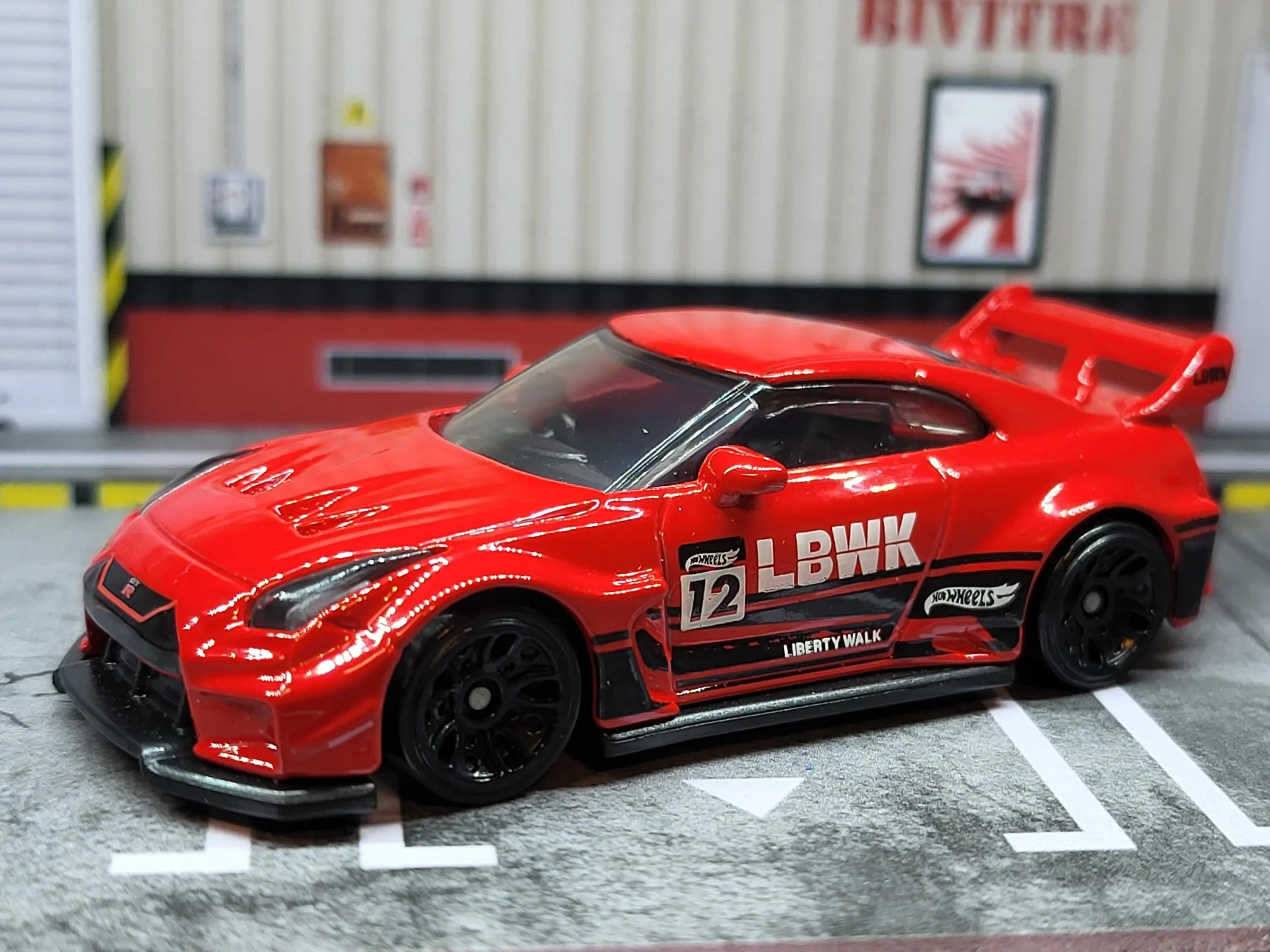 Hot Wheels Red Nissan GT-R (R35) Liberty Walk Die-Cast Model Car - Friction Vehicles, 6-8 Years Target Age, New Condition Collectible Toy Car Model, Model Cars