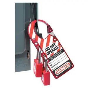 Master Lock 470-427 7 Inchx2-7-8 Inch Labelled Safety Lockout Hasp Red
