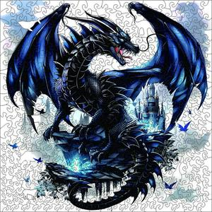 Flying Dragon Wooden Jigsaw Puzzle Frame Wall Art Decor, Unique Home Decoration Picture Hanging, Creative Gift Idea for All Occasions