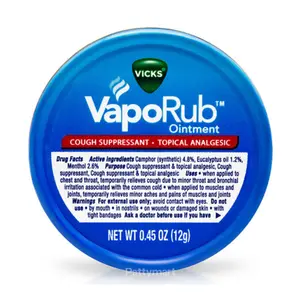 VapoRub Cough Suppressant Topical Analgesic Ointment Travel size  0.45oz/12g Cough Relief with Menthol & Eucalyptus
