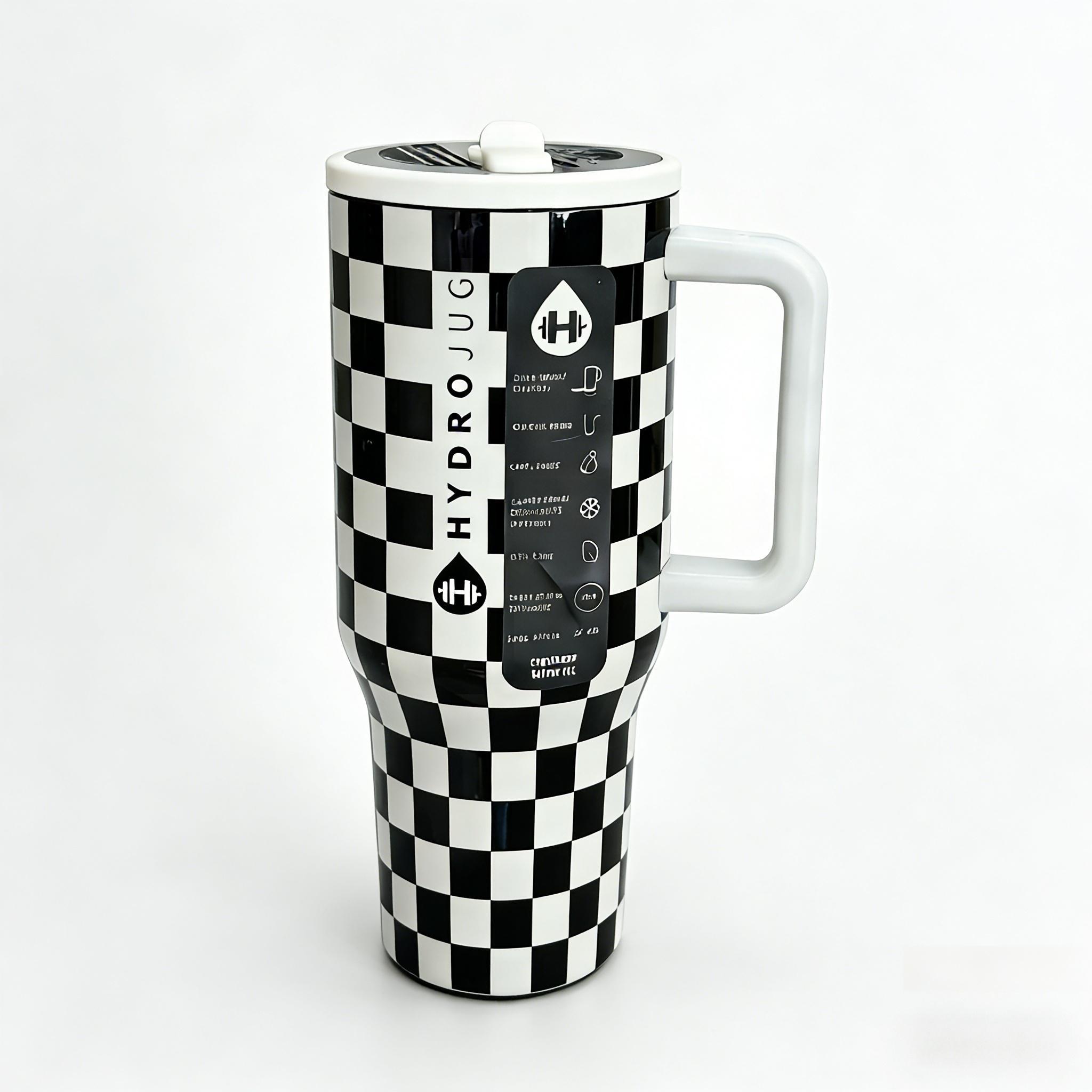 HYDROJUG insulated cup - 40 ounces, double-layer stainless steel with flip-top, leak-proof design, featuring rubber base - suitable as a gift for holidays, for use during outdoor sports, or for water bottles during travel and camping.