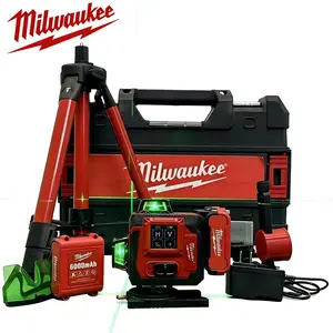 Milwaukee 4D 360° Green beam Laser Level 16 Lines ±2mm Accuracy 3600mAh Battery IP54 Rated for Job Site & DIY Projects  Grommet Tool and