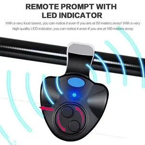 Mini Vibration Alarm, Electronic Fish Bite Sound Alarm, LED Light Alarm, Fishing Rod Clip-on Type Vibration Alarm, Fishing Accessories, Fishing Equipment