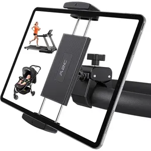 Universal Tablet Mount for Peloton  - Adjustable Clamp Handlebar iPad Holder Fit Treadmill, Exercise , Spin ,  (0.5-1.65" Tube), Compatible for 4.7-13" Phones & Tablets