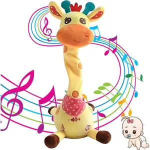 Talking giraffe toy - Children's electronic tambourine - Music sensory plush toy - Holiday gifts for Children's Day and Christmas