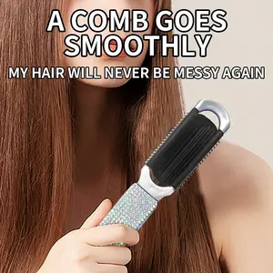 Sparkling pocket mirror comb, folding airbag comb, rhinestone inlay, portable mirror, detachable mirror, suitable for daily beauty styling hair and beard, detachable mirror, travel accessories, holiday gifts