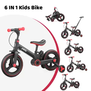 JMMD 6-in-1 Multi-Functional Toddler Balance Bike (18-60M) with Training Wheels, Pedals, Push Handle, Brakes & Kickstand Feature, Unisex Ride-On Toy, Christmas & First Birthday Gifts, Toys for Boys, Kids On Cycle, Outdoor Kids Stuff