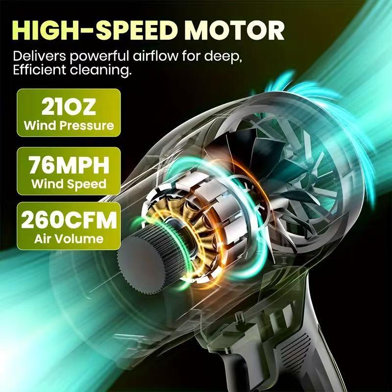 Cordless Leaf Blower Violent TurboFan,BrushlessPure Copper Motor Jet Fan Wit