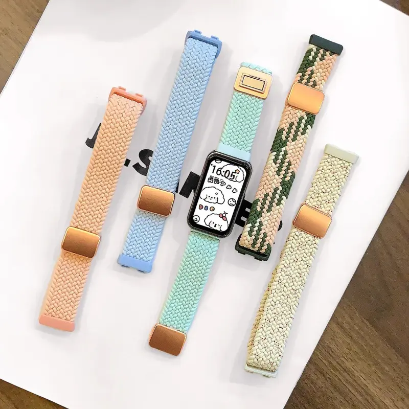 Suitable for Huawei Band 9 strap, 10th generation nylon woven magnetic 8 wristband, sports, casual, fashionable, summer, unisex Suitable for Huawei Band 9 strap, 10th generation nylon woven magnetic 8 wristband, sports, casual, fashionable, summer, unisex