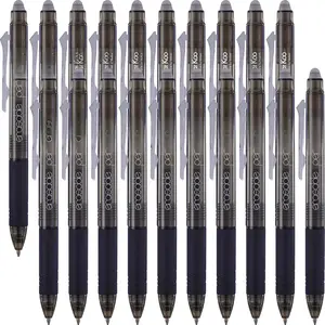 Retractable Erasable Gel Pens Clicker Fine Point 0.7 mm, No Need for White Out, Black Ink for Completing Sudoku and Crossword Puzzles, 20-pack
