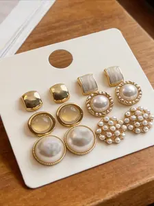 12pcs Fashionable, Elegant and Exquisite Ear Ring Set, Suitable for Parties, Banquets and Daily Wear. It Is A Romantic Gift for Women on Valentine's Day, Mother's Day or Birthday, Ear Accessories