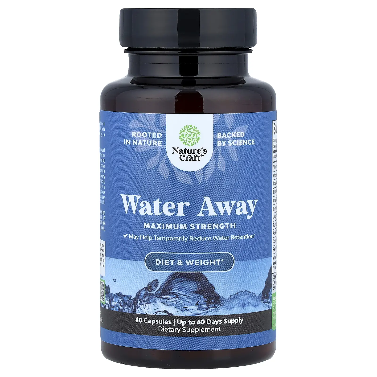 Nature's Craft Water Away, Maximum Strength, 60 Capsules