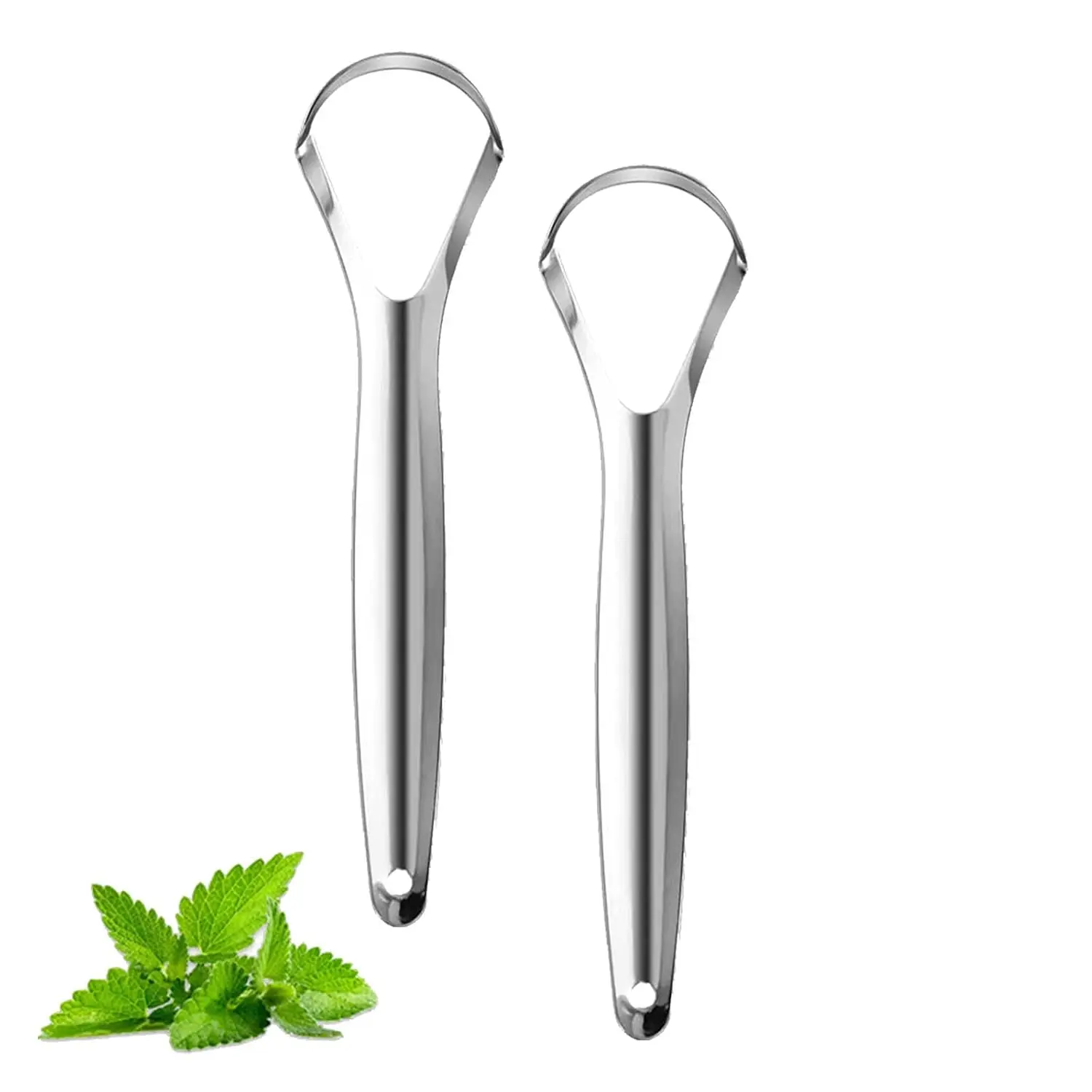 2 Pack Tongue Scraper,Stainless Steel Tongue Cleaners,Tongue Scraper for Adults, Reduce Bad Breath and Fresh Breath(Silver)