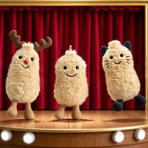 15cm Mini Peanuts Plush Doll, Cute Holiday Decoration, Christmas Tree Ornament, Adorable Deer Cat Plush Toy, Kawaii Stuffed Animals, Soft PP Cotton Filled