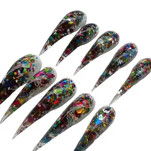 JmDrnails Dragon Claw Nails 10 Pcs Handmade Acrylic Press on Nails Holographic Glitter & 3D Crystal Accents | Salon-Quality Statement Nails