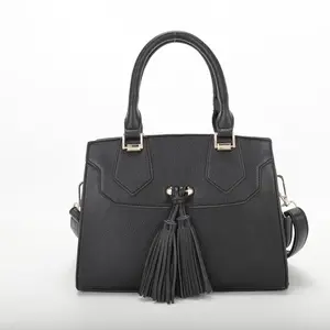 LA TERRE Bohemian Tassel Accent Structured Satchel - Elegant Leather Handbag for Work & Everyday Use  N2438