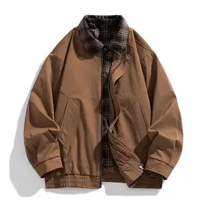 Men's Casual Loose Woven Jacket, jacket, vintage British style, color block design, perfect for autumn and winter travel camping parties everyday winter casual jacket coat Unisex Hip Hop Music Band Bomber Jacket zip-up hoodie jacket collar coat(Sheets)