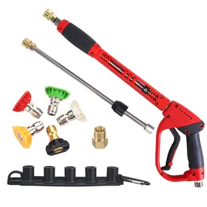 Deluxe High-Pressure Washer Spray Lance, 40-In Extendible Handle, M22 Fitting, 5 Nozzle Tips, 5000 PSI Replacement Wand Extension, Car Wash Accessory, Automotive Cleaning Tool fathersdaygift