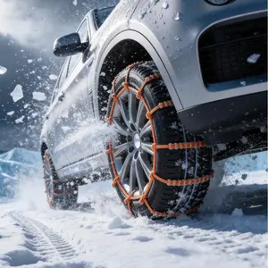 20PCS Universal Tire Chains for Extreme Weather, Anti-Skid Snow & Mud Straps - All-Vehicle Emergency Traction Kit