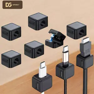 DGAPHRO 9-Pack Magnetic Cable Clips - Sleek Adhesive Cord Holder for Aesthetic Desk Setup, Home Office & Car Dashboard, Damage-Free Cable Management (Black)