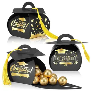30PCS Graduation Cap Gift Boxes – Class of 2026 Party Favor Candy Boxes with Tassel