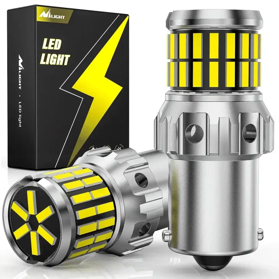 Nilight LED Headlight Bulbs (2-Pack), BA15S Type DC 12V 1156 4014 63SMD 7506 1003 1141 P21W, Super Bright Waterproof Car Lights with Longer Lifespan, Easy Installation, Turn Signal Lights, Car Accessories, Cars Accessories