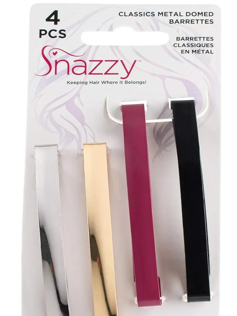 Snazzy Hair Classic Open Slide Clip Metal Domed Barrettes