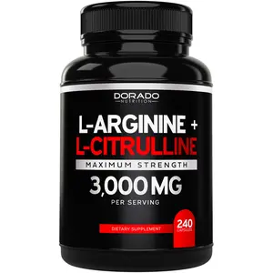 L Arginine L Citrulline 3000mg Supplement (240 Capsules) - Healthcare Fitness