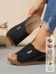 Women’s Platform Wedge Sandals with Arch Support – Soft Sole Comfortable Casual Flatform Sandals, Breathable Open-Toe Anti-Slip Walking Sandals
