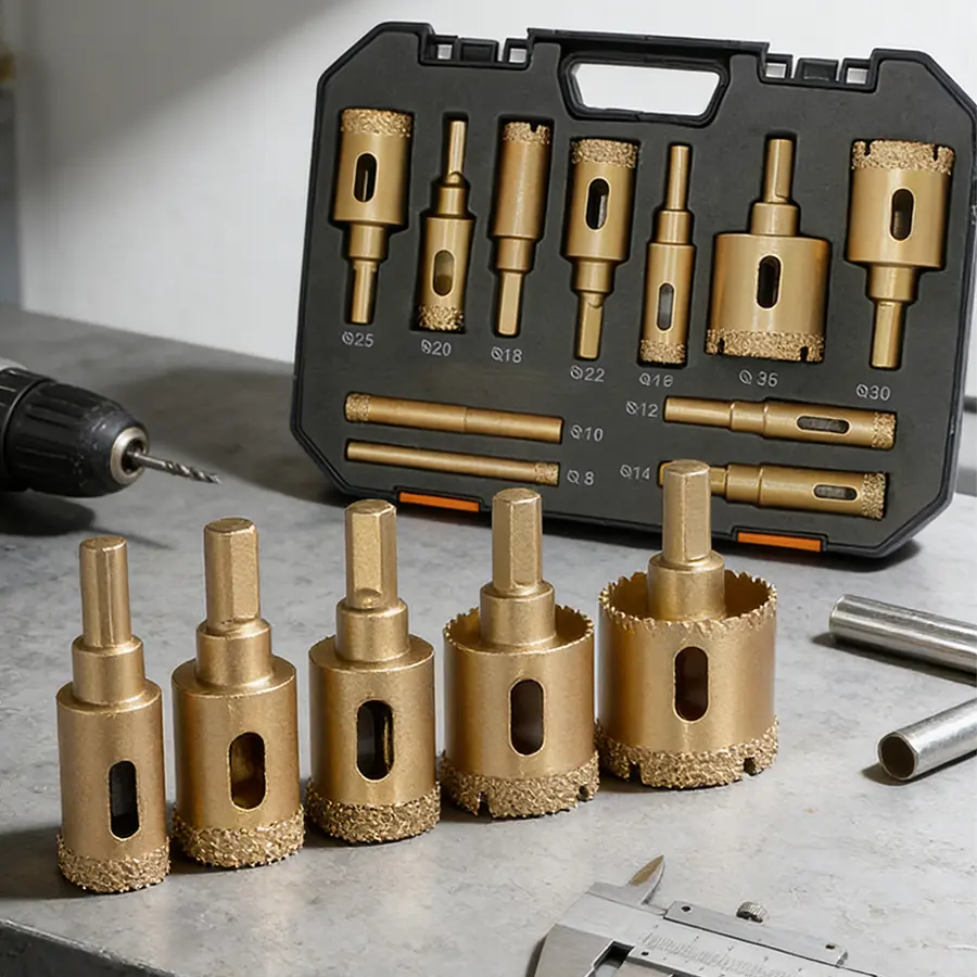 12Pcs Diamond Drill Bit Set, High Strength Brazing Drill Bit Set for Porcelain Tile Ceramic Stone Granite Marble Glass#summerfinds