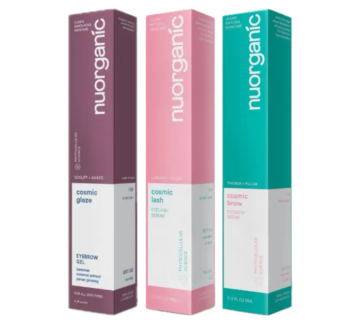 nuorganic Eyelash Growth Serum  + Cosmic Glaze Eyebrow Gel + Cosmic Brow Eyebrow Serum (3qty)