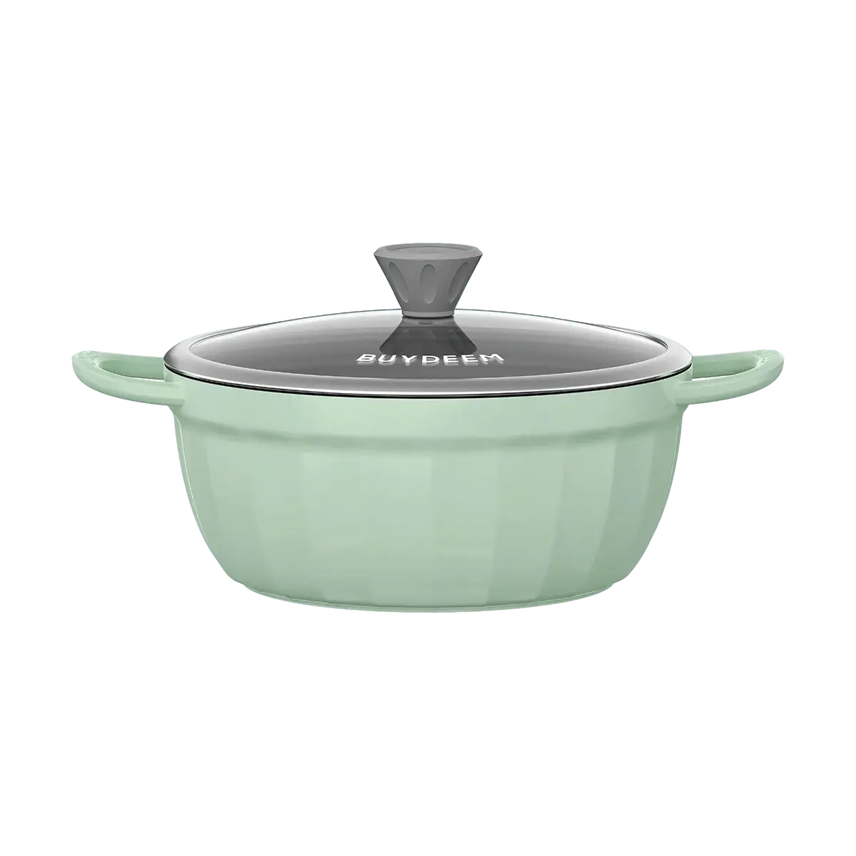 BUYDEEM 26cm Nonstick Stockpot, Saucepan for Soup, Stew, Braising, Shallow Green, CP152US