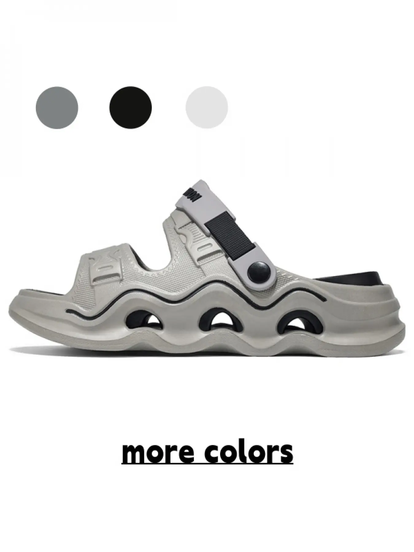 Men's Black Breathable Chunky Sport Sandals, Non-slip Cushioned Slides, Perfect for Outdoor Walks, Gym, Beach & Casual Streetwear, Sporty Sandals