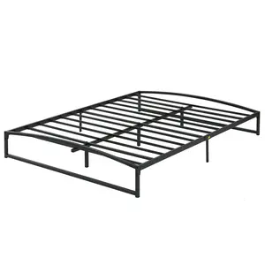 🤍🛏️ 6" White Full Bed Frame With Arch Design—NO Box Spring, NO Noise, Just CLEAN Minimalist Vibes! ✨